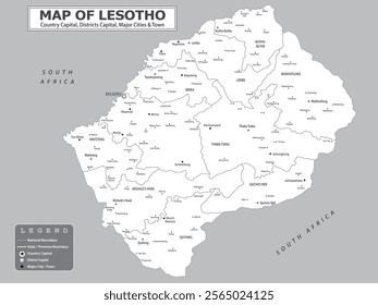 African Countries Geography Political map. Political map of country with capital, province or state capital, major cities and town.