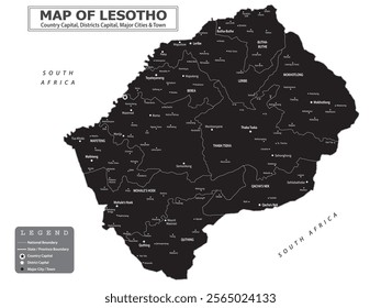 African Countries Geography Political map. Political map of country with capital, province or state capital, major cities and town.