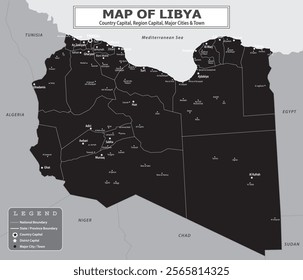 African Countries Geography Political map. Political map of country with capital, province or state capital, major cities and town.