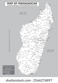 African Countries Geography Political map. Political map of country with capital, province or state capital, major cities and town.