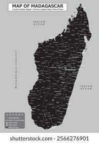 African Countries Geography Political map. Political map of country with capital, province or state capital, major cities and town.