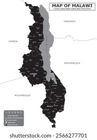 African Countries Geography Political map. Political map of country with capital, province or state capital, major cities and town.