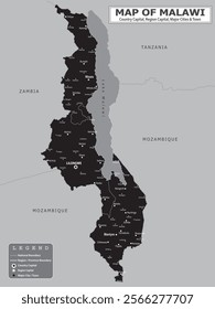 African Countries Geography Political map. Political map of country with capital, province or state capital, major cities and town.