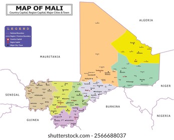 African Countries Geography Political map. Political map of country with capital, province or state capital, major cities and town.