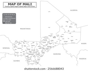 African Countries Geography Political map. Political map of country with capital, province or state capital, major cities and town.