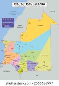 African Countries Geography Political map. Political map of country with capital, province or state capital, major cities and town.