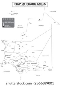 African Countries Geography Political map. Political map of country with capital, province or state capital, major cities and town.