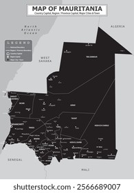 African Countries Geography Political map. Political map of country with capital, province or state capital, major cities and town.