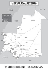 African Countries Geography Political map. Political map of country with capital, province or state capital, major cities and town.