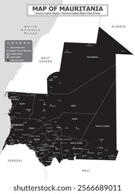 African Countries Geography Political map. Political map of country with capital, province or state capital, major cities and town.