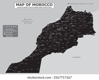 African Countries Geography Political map. Political map of country with capital, province or state capital, major cities and town.