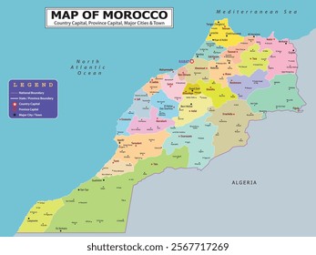 African Countries Geography Political map. Political map of country with capital, province or state capital, major cities and town.