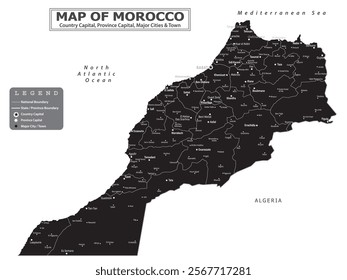 African Countries Geography Political map. Political map of country with capital, province or state capital, major cities and town.