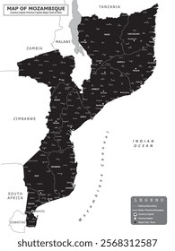 African Countries Geography Political map. Political map of country with capital, province or state capital, major cities and town.