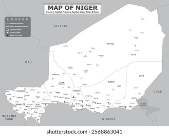 African Countries Geography Political map. Political map of country with capital, province or state capital, major cities and town.