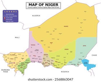 African Countries Geography Political map. Political map of country with capital, province or state capital, major cities and town.