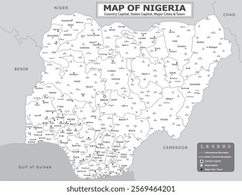 African Countries Geography Political map. Political map of country with capital, province or state capital, major cities and town.