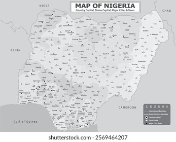 African Countries Geography Political map. Political map of country with capital, province or state capital, major cities and town.