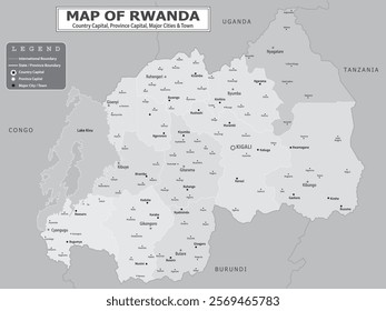 African Countries Geography Political map. Political map of country with capital, province or state capital, major cities and town.