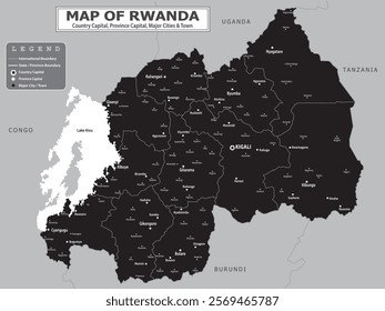 African Countries Geography Political map. Political map of country with capital, province or state capital, major cities and town.