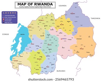 African Countries Geography Political map. Political map of country with capital, province or state capital, major cities and town.