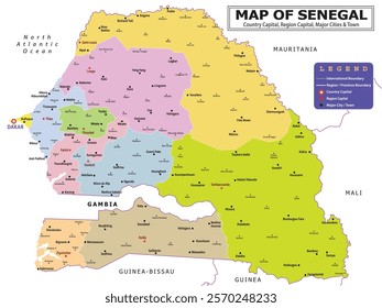 African Countries Geography Political map. Political map of country with capital, province or state capital, major cities and town.