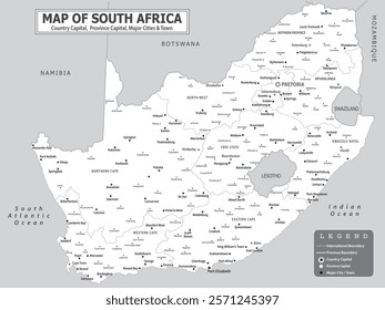 African Countries Geography Political map. Political map of country with capital, province or state capital, major cities and town.