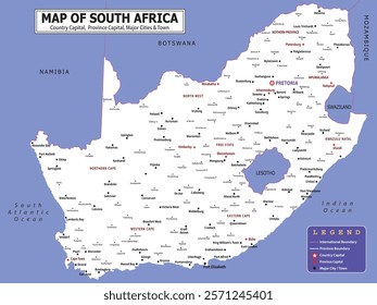 African Countries Geography Political map. Political map of country with capital, province or state capital, major cities and town.