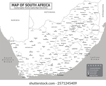 African Countries Geography Political map. Political map of country with capital, province or state capital, major cities and town.