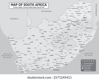 African Countries Geography Political map. Political map of country with capital, province or state capital, major cities and town.