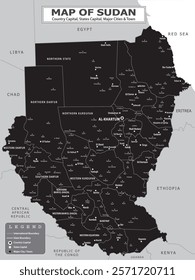 African Countries Geography Political map. Political map of country with capital, province or state capital, major cities and town.