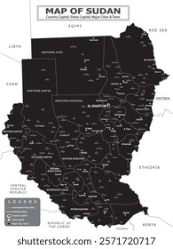 African Countries Geography Political map. Political map of country with capital, province or state capital, major cities and town.