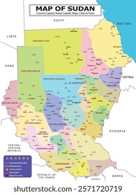 African Countries Geography Political map. Political map of country with capital, province or state capital, major cities and town.