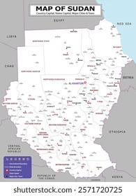 African Countries Geography Political map. Political map of country with capital, province or state capital, major cities and town.