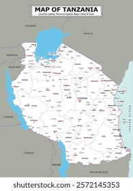 African Countries Geography Political map. Political map of country with capital, province or state capital, major cities and town.