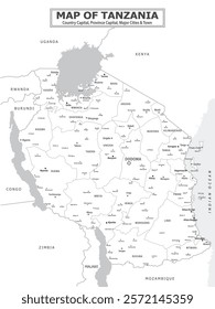 African Countries Geography Political map. Political map of country with capital, province or state capital, major cities and town.