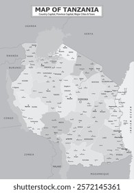 African Countries Geography Political map. Political map of country with capital, province or state capital, major cities and town.