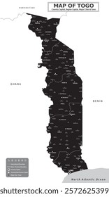 African Countries Geography Political map. Political map of country with capital, province or state capital, major cities and town.