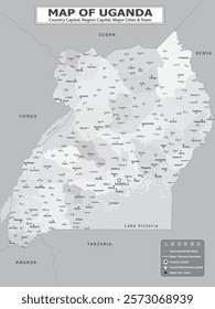 African Countries Geography Political map. Political map of country with capital, province or state capital, major cities and town.