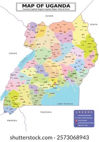 African Countries Geography Political map. Political map of country with capital, province or state capital, major cities and town.