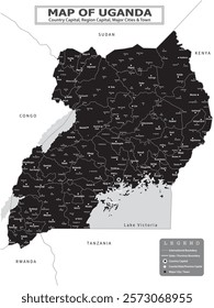 African Countries Geography Political map. Political map of country with capital, province or state capital, major cities and town.