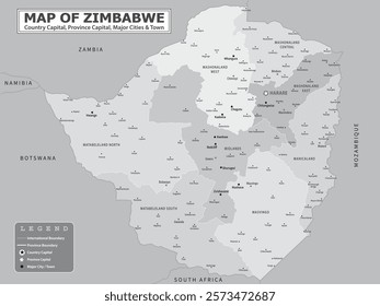 African Countries Geography Political map. Uganda Political map of country with capital, province or state capital, major cities and town.