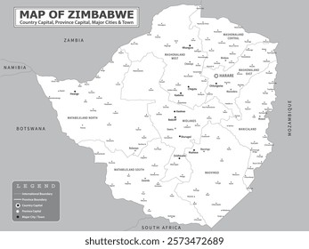 African Countries Geography Political map. Uganda Political map of country with capital, province or state capital, major cities and town.