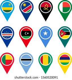 African countries part 3 vector icons design