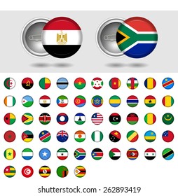 African Countries, World Flag collection. Pin badges. Part 6/6