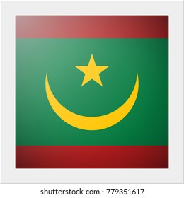African country flag collection with photo of Mauritania flag , vector , illustration