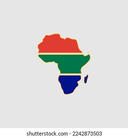 African country map logo with flag colors