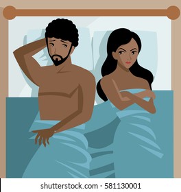 African Couple In Bed Problems Sexual Dysfunction Impotent