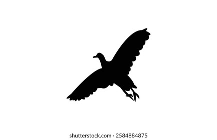 African crake bird Silhouette Design  And Vector Illustration. 