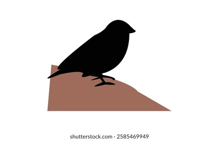 African crimson winged finch bird Silhouette Design  And Vector Illustration. 